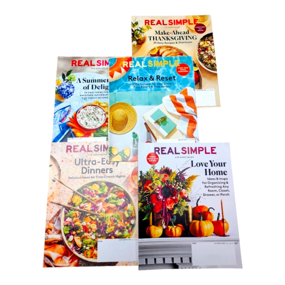 Real Simple Magazine Bundle Entertainment Lot of Five